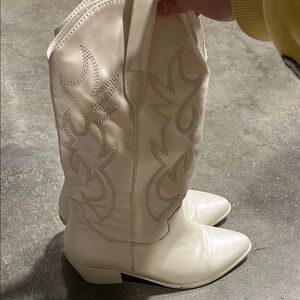 Women's White Billini Metallic Boots